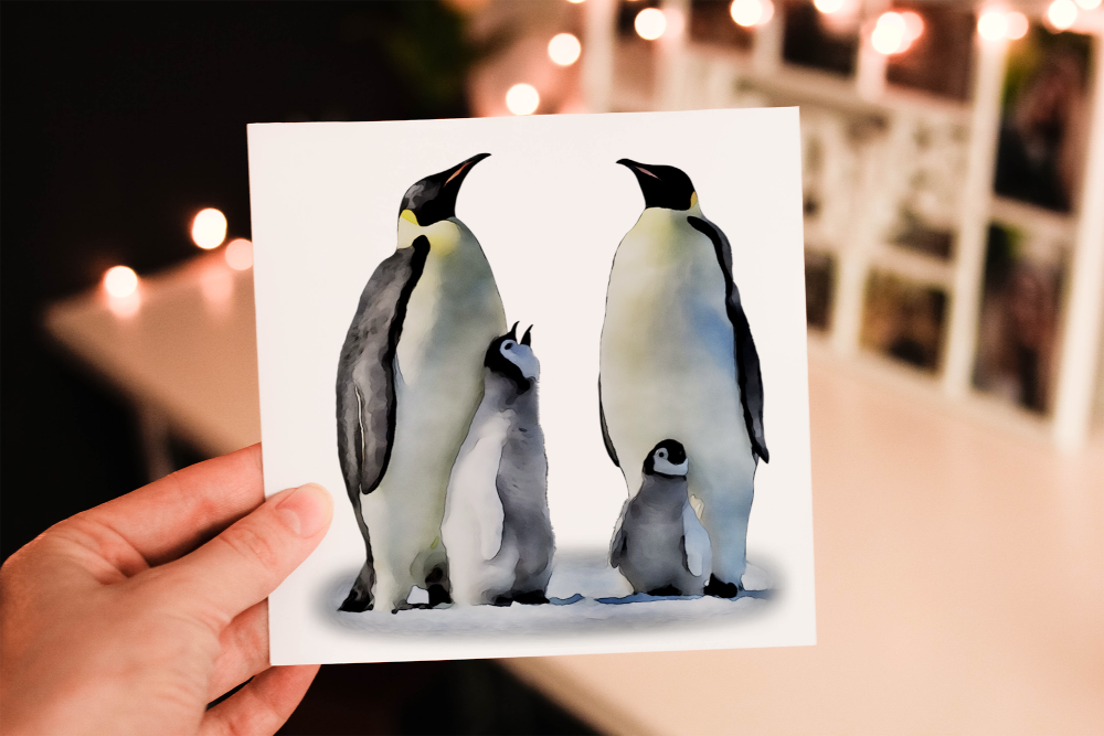 Penguin Birthday Card, Penguin Custom Birthday Card